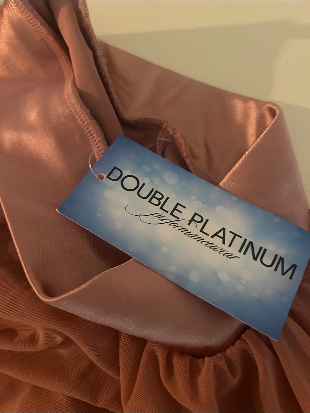 Double Platinum Women's Maxi Skirt in Rose Gold Satin with match top.
